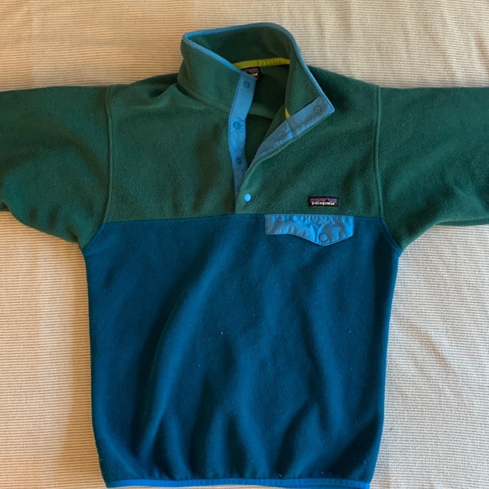 Men's Lightweight Synchilla Snap-T Fleece Pullover (Green/Blue)